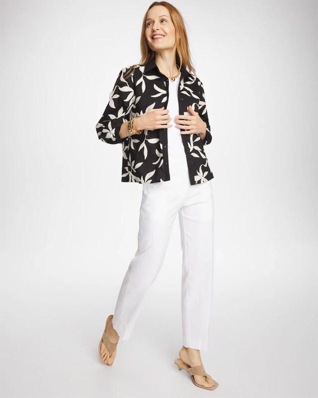 Emme Fly Front Straight Cropped Pants - image 2
